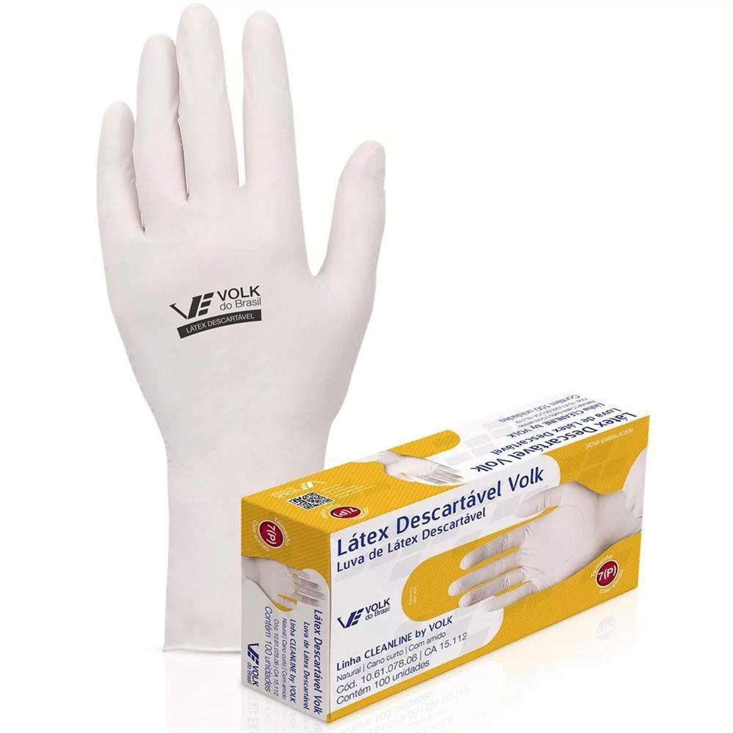 LUVA LATEX DESCARTAVEL P C/PO 100UN