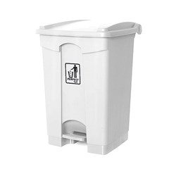 COLETOR 50 LITROS BRANCA COM PEDAL