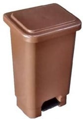 COLETOR 100L MARROM C/PEDAL S/ RODAS