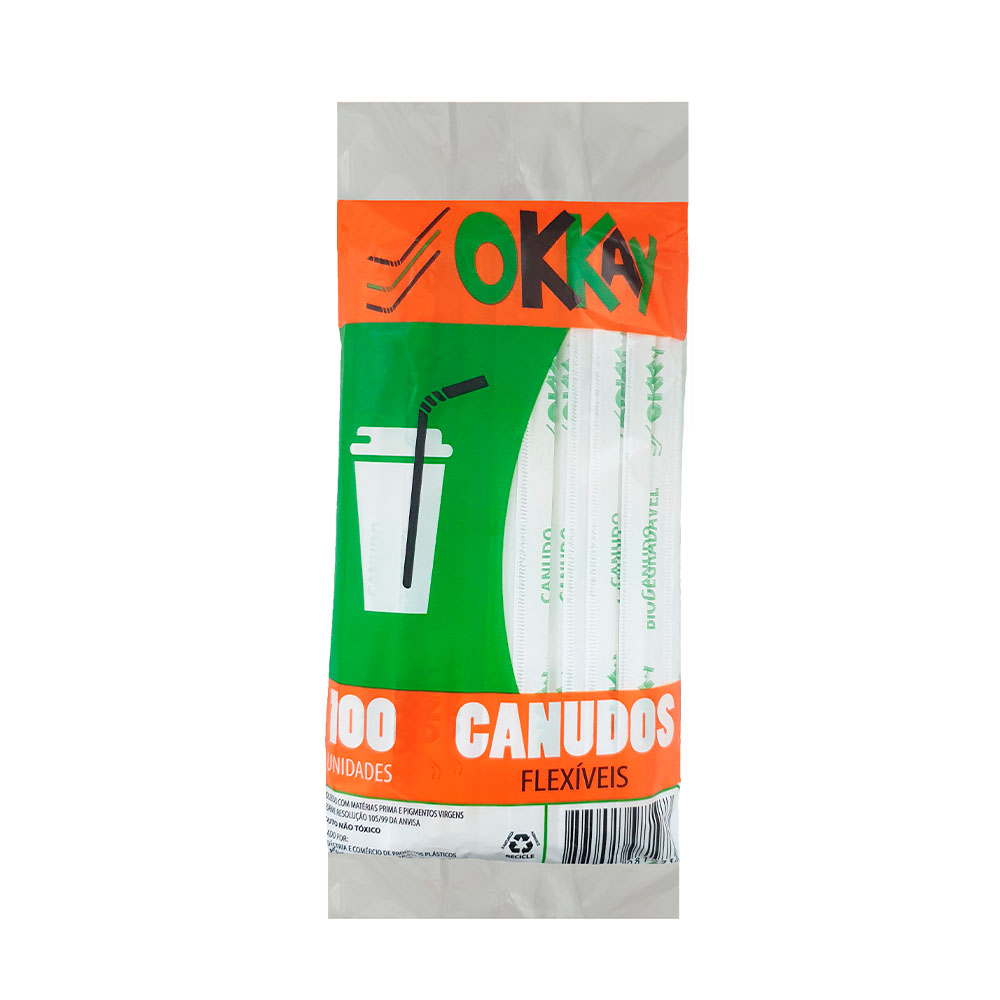 CANUDO OKKAY BIO FLEX 6MM CRISTAL 100UN