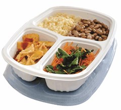 BANDEJA REFEIÇÃO 3 DIVISORIAS G330 BRANCO 1150ML 100UN