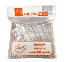 MEXEDOR PEQUENO CAFÉ 9,5CM CRISTAL  MEXABEM - 500UN