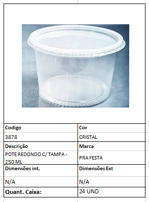 POTE RED 250ML C/TP C/LACRE 10UN