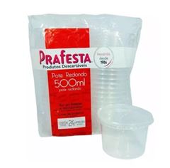 POTE REDONDO 500ML COM TAMPA 24UN