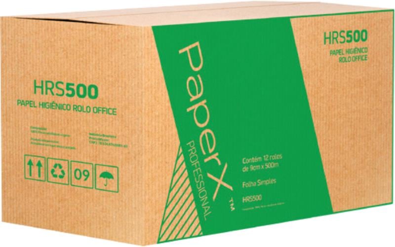 PAPEL HIGIENICO ROLO FOLHA SIMPLES HRS500 12X500MT