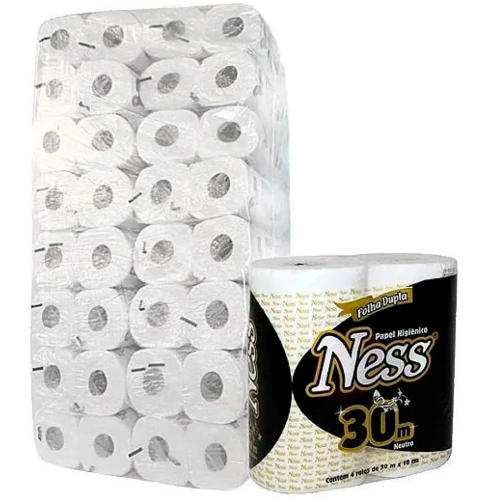 PAPEL HIGIENICO NESS ROLINHO FOLHA DUPLA 64 RL X 30MT