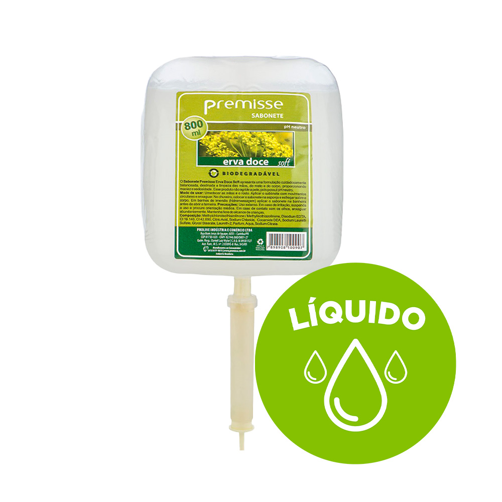 SABONETE LIQUIDO 800ML PREMISSE ERVA DOCE