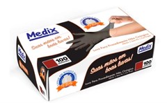 LUVA NITRILICA PRETA GG S/PO 100UN MEDIX