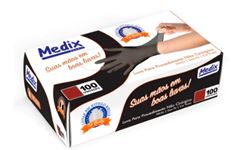 LUVA NITRILICA PRETA GG S/PO 100UN MEDIX