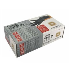 LUVA NITRILICA PRETA M S/PO 100UN