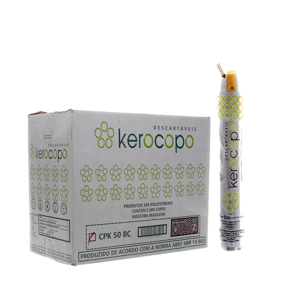 COPO DESCARTÁVEL KEROCOPO 50ML BRANCO 5000UN PS