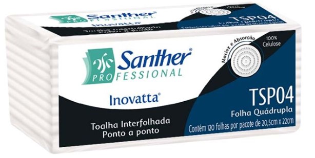 PAPEL TOALHA INTERFOLHADO FOLHA QUADRUPLA INOVATTA 1200FL