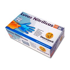 LUVA NITRILICA AZUL PEQUENO SEM PÓ 100UN