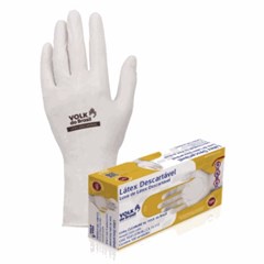 LUVA LATEX COM PÓ EMBALAGEM PROTETORA NÃO CIRÚRGICA 100UN