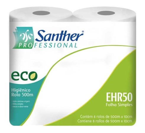 PAPEL HIGIENICO ROLO FOLHA SIMPLES ECO 8X500MT