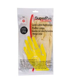LUVA LATEX COM RANHURA M CANO LONGO