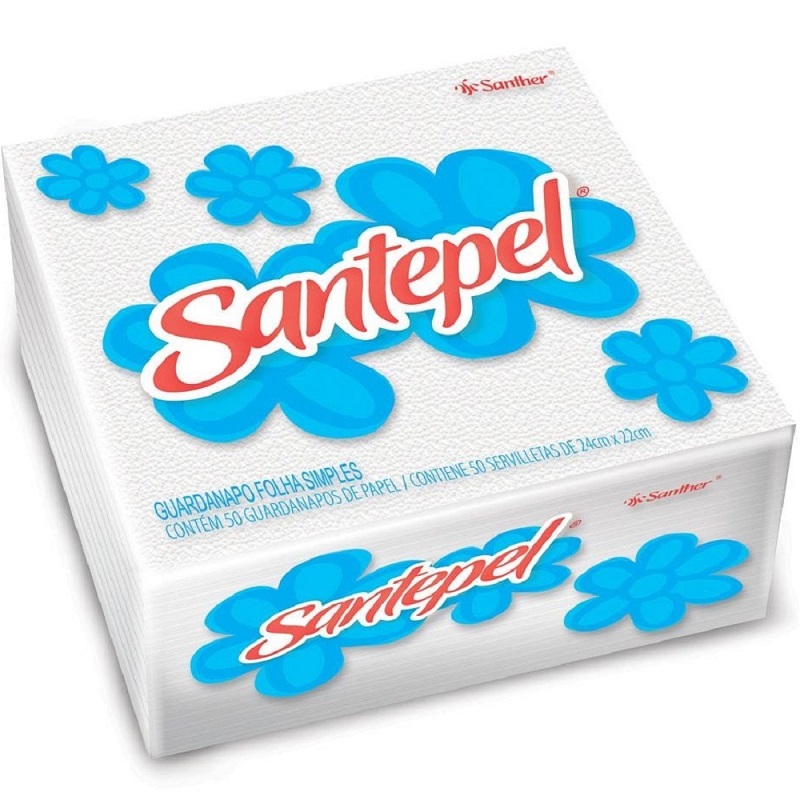 GUARDANAPO SANTEPEL FOLHA SIMPLES 24X22CM 80X50FL