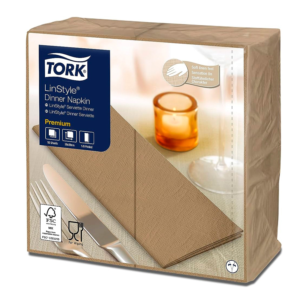 GUARDANAPO PREMIUM TORK 39X39 BEGE 50FL