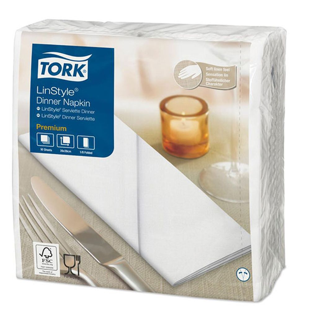 GUARDANAPO PREMIUM TORK 39X39 BRANC 50FL