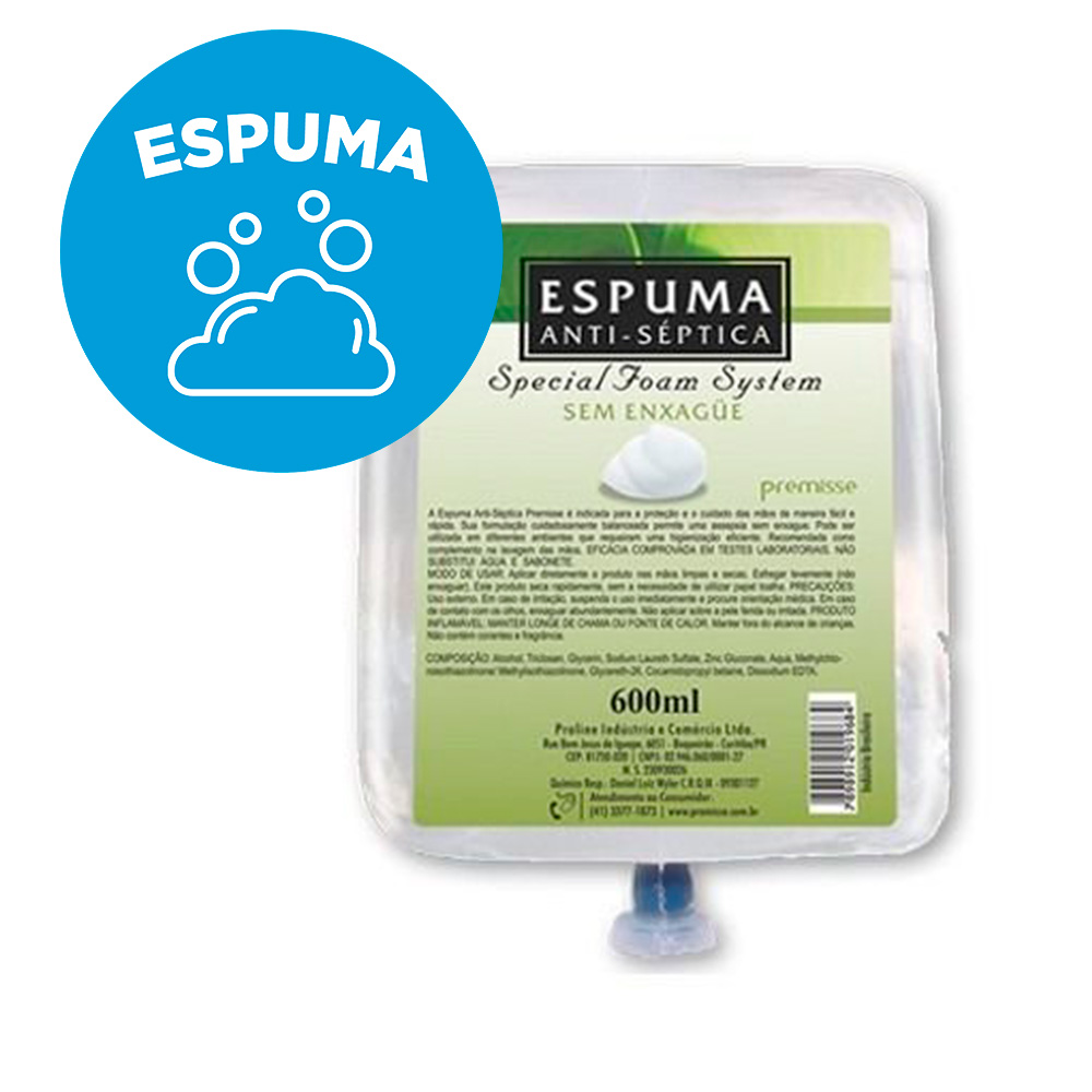 ALCOOL ESPUMA ANTISSEPTIC 600ML PREMISSE