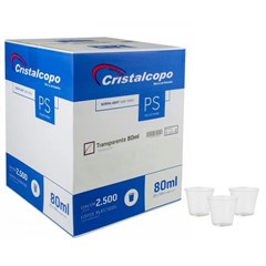 COPO DESCARTAVEL 80ML PS BRANCO 2500UN