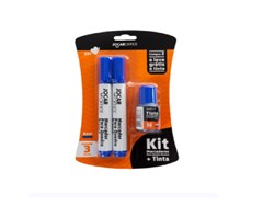 KIT MARCADOR E TINTA AZUL QUADRO BRANCO 