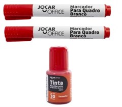 KIT MARCADOR E TINTA VERM QUADRO BRANCO