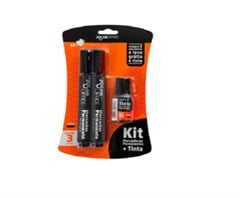 KIT PINCEL PERMANENTE E TINTA VERMELHO