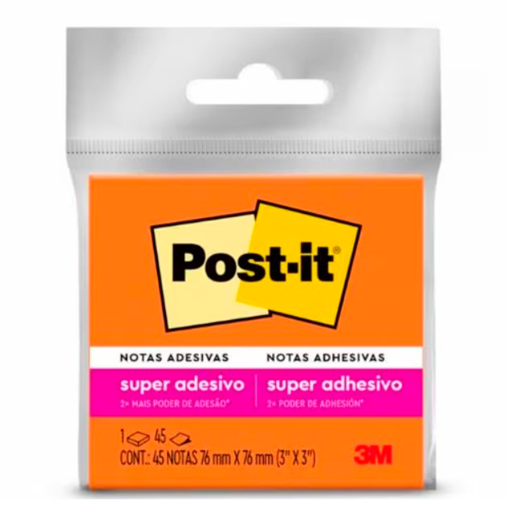 BLOCO POST-IT 76X76MM LARANJA 45FL