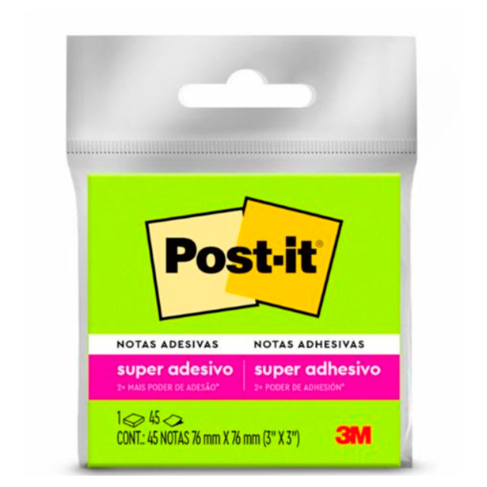 BLOCO POST-IT 76X76MM VERDE 45FL