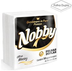 GUARDANAPO NOBBY FOLHA DUPLA 30X31CM 50FL