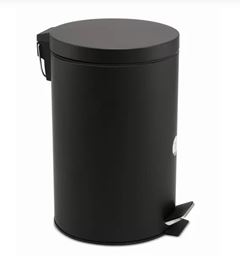 LIXEIRA INOX 12L C/ PEDAL PRETO FOSCO
