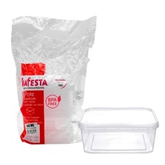 POTE QUADRADO 400 ML COM TAMPA COM LACRE 10 UNIDADES