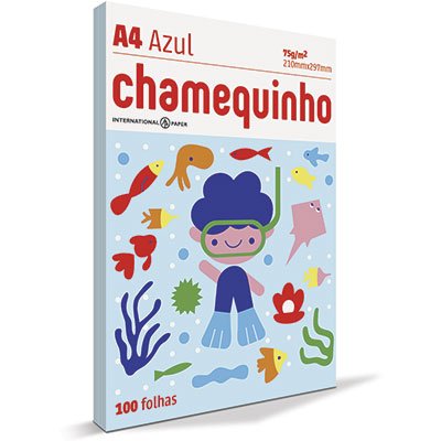 PAPEL A4 CHAMEQUINHO AZUL 100F