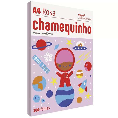 PAPEL A4 CHAMEQUINHO ROSA 100F