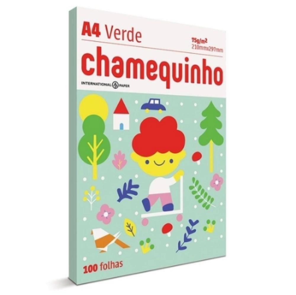 PAPEL A4 CHAMEQUINHO VERDE 100F