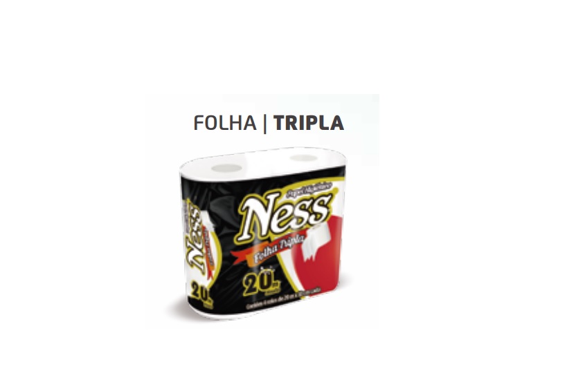 PAPEL HIGIENICO NESS ROLINHO FOLHA TRIPLA 64 RL X 20M