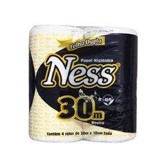 PAPEL HIGIÊNICO NESS FOLHA DUPLA ROLINHO 4 REDONDO X 20 METROS