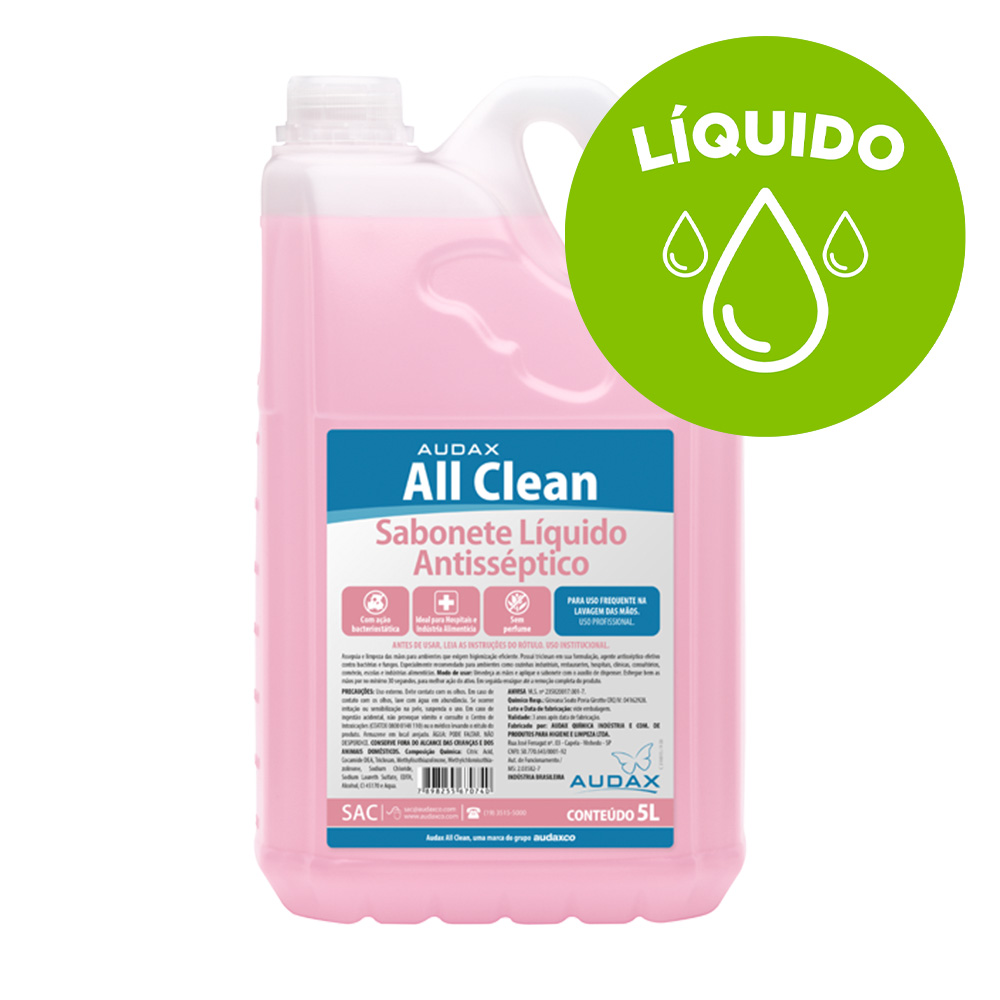 SABONETE LIQUIDO 5L ALL CLEAN ANTISSEPTICO