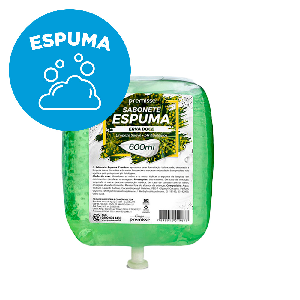 SABONETE ESPUMA 600ML ERVA DOCE