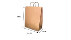 SACOLA KRAFT NATURAL 23,5X17X34 10 UN