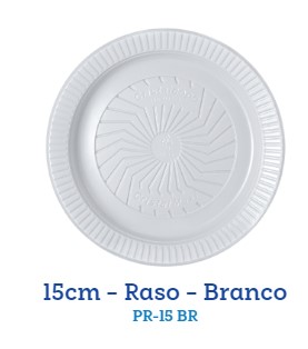 PRATO RED RASO 15CM BRANCO 10 UN