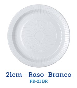 PRATO REDONDO RASO 21CM BRANCO 10 UN