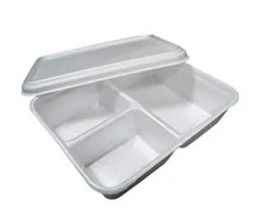 MARMITA 3/DIVISORIAS HIGIÊNICO 90/3R 650ML COM TAMPAS HIGIÊNICO 90 TRANSPARENTE