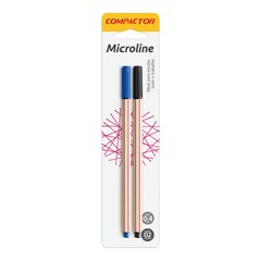 CANETA MICROLINE BLISTER AZUL/PRETO