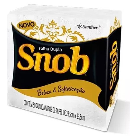 GUARDANAPO SNOB  FOLHA DUPLA 23,5X23,5CM 50FL