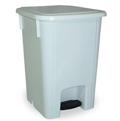COLETOR 50 LITROS BRANCO COM PEDAL