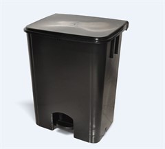 LIXEIRA 80L PRETO C/PEDAL BRALIMPIA