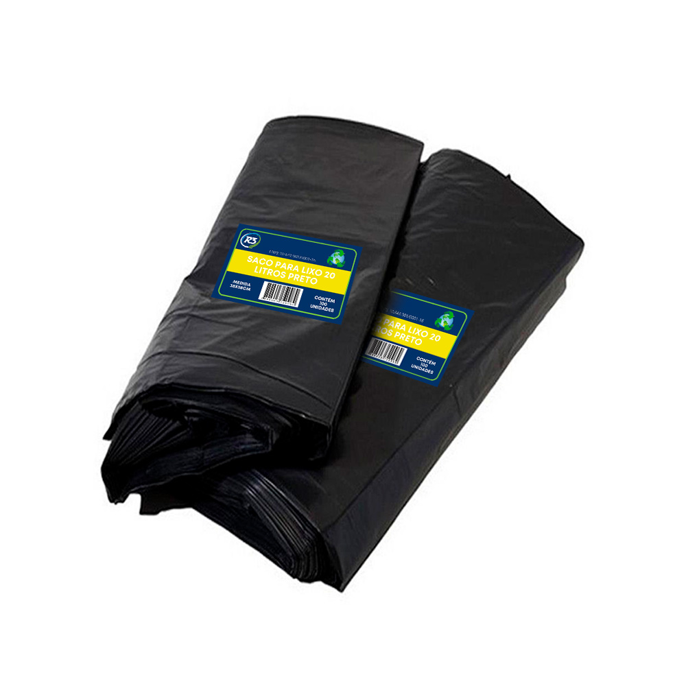 SACO LIXO 20L 0,7 KG PRETO 100UN