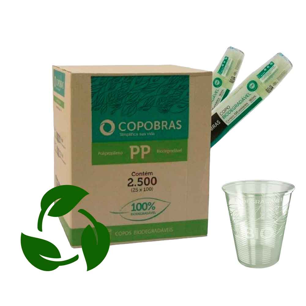 COPO DESCARTAVEL 200ML BIODEGRADAVEL PP 2500UN